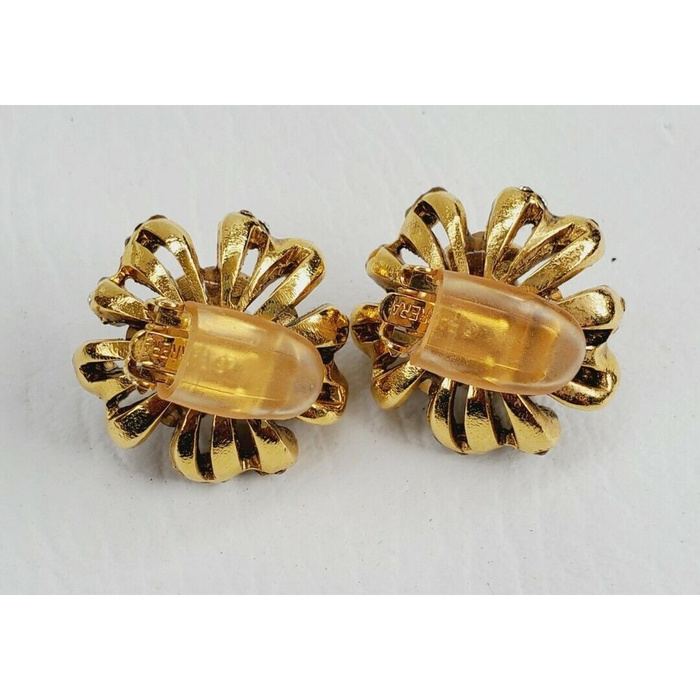 Jose & Maria Barrera Stunning Faux pearl crystal Flower Earrings - Picture 3 of 7